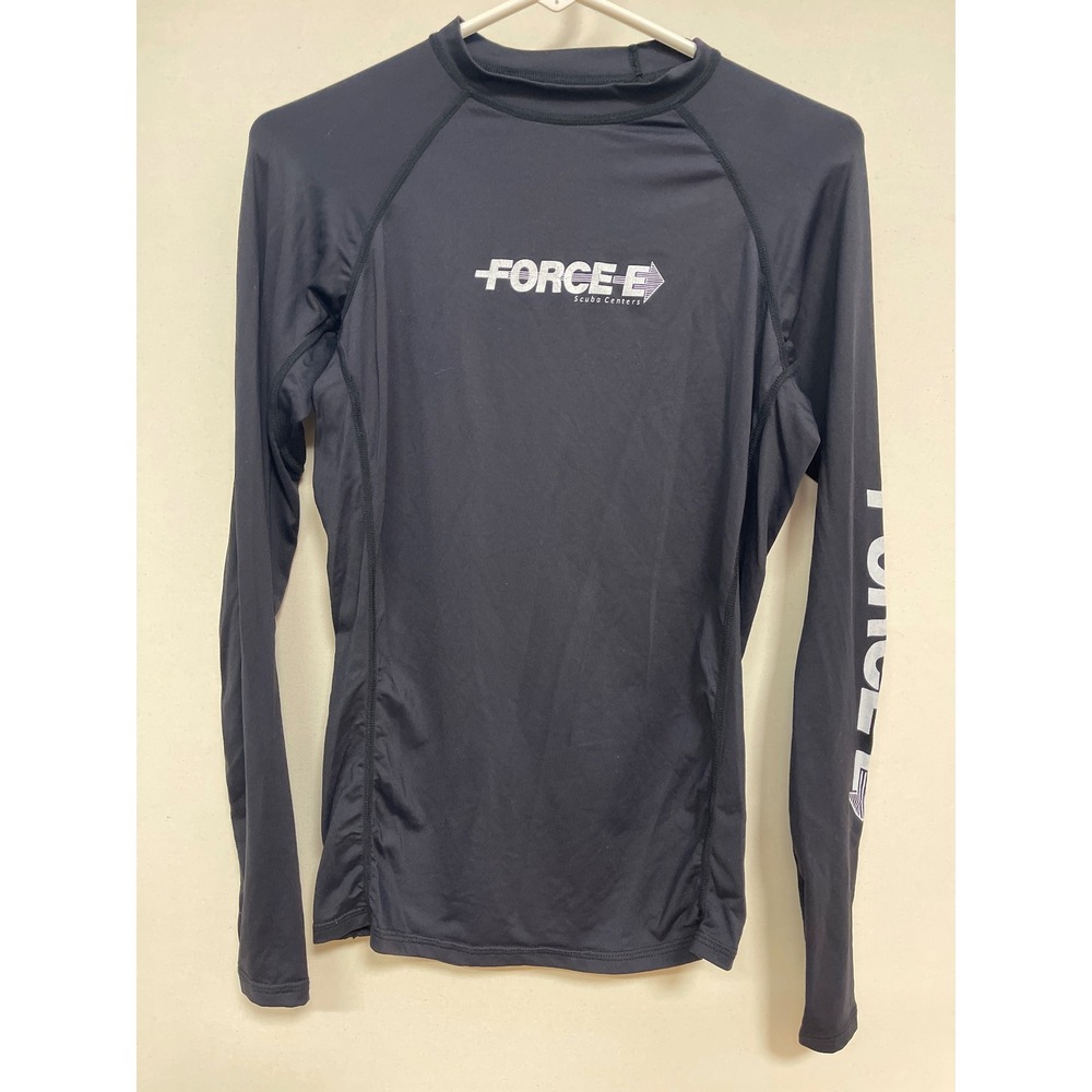 Ocean Tec Force-E Scuba Centers Rash Guard Mens Black Long Sleeve Swim Top M